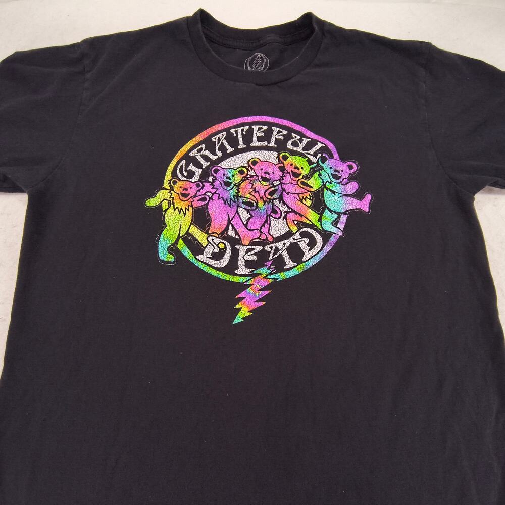 Grateful Dead Band Crew Neck Short Sleeve Graphic Shirt Mens Size Large L Black
